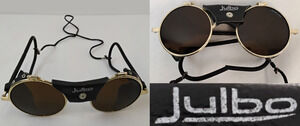 Vintage Julbo Glacier Sunglasses Leather Side Shields Altitude ARC France #Z6012